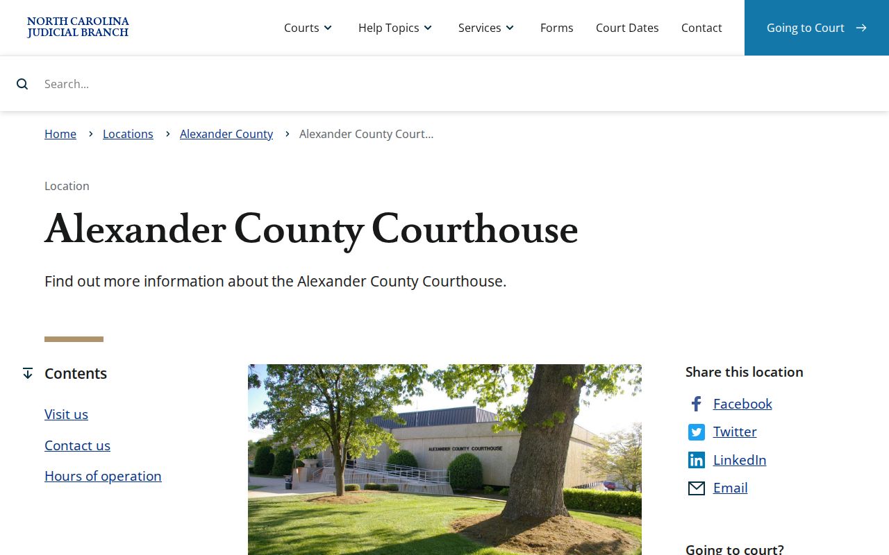 Alexander County court docket courthouse record access