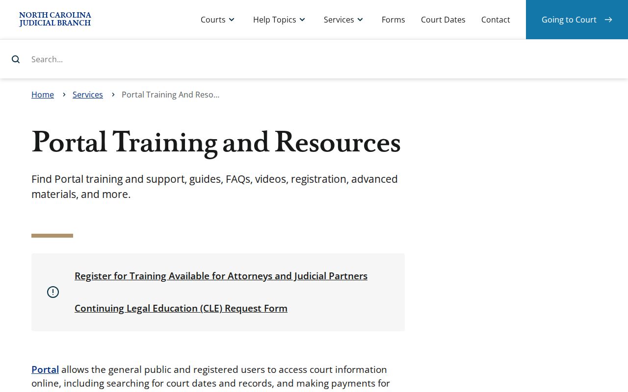Alexander County case search Portal training resource