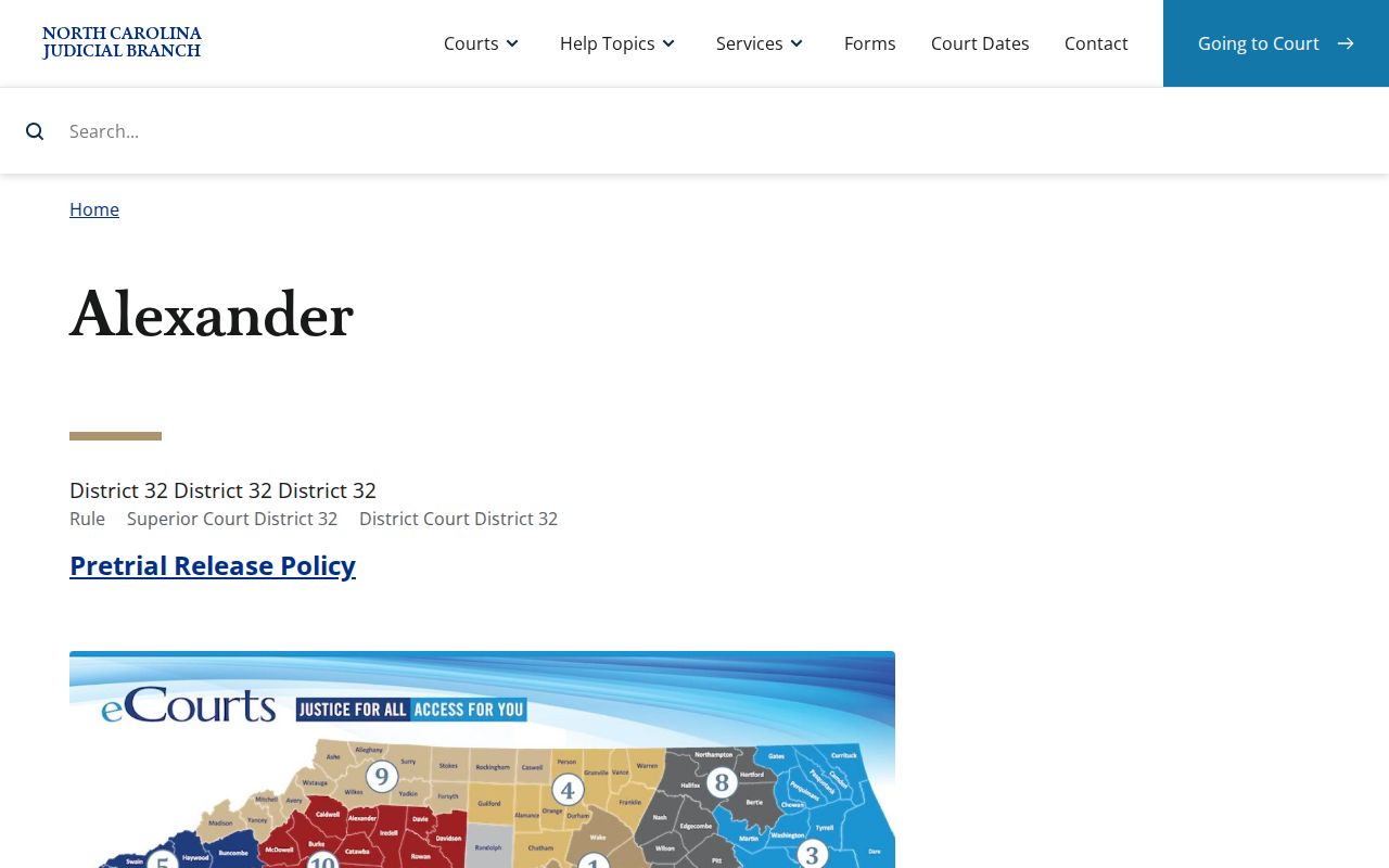 Alexander County court calendar news archive record