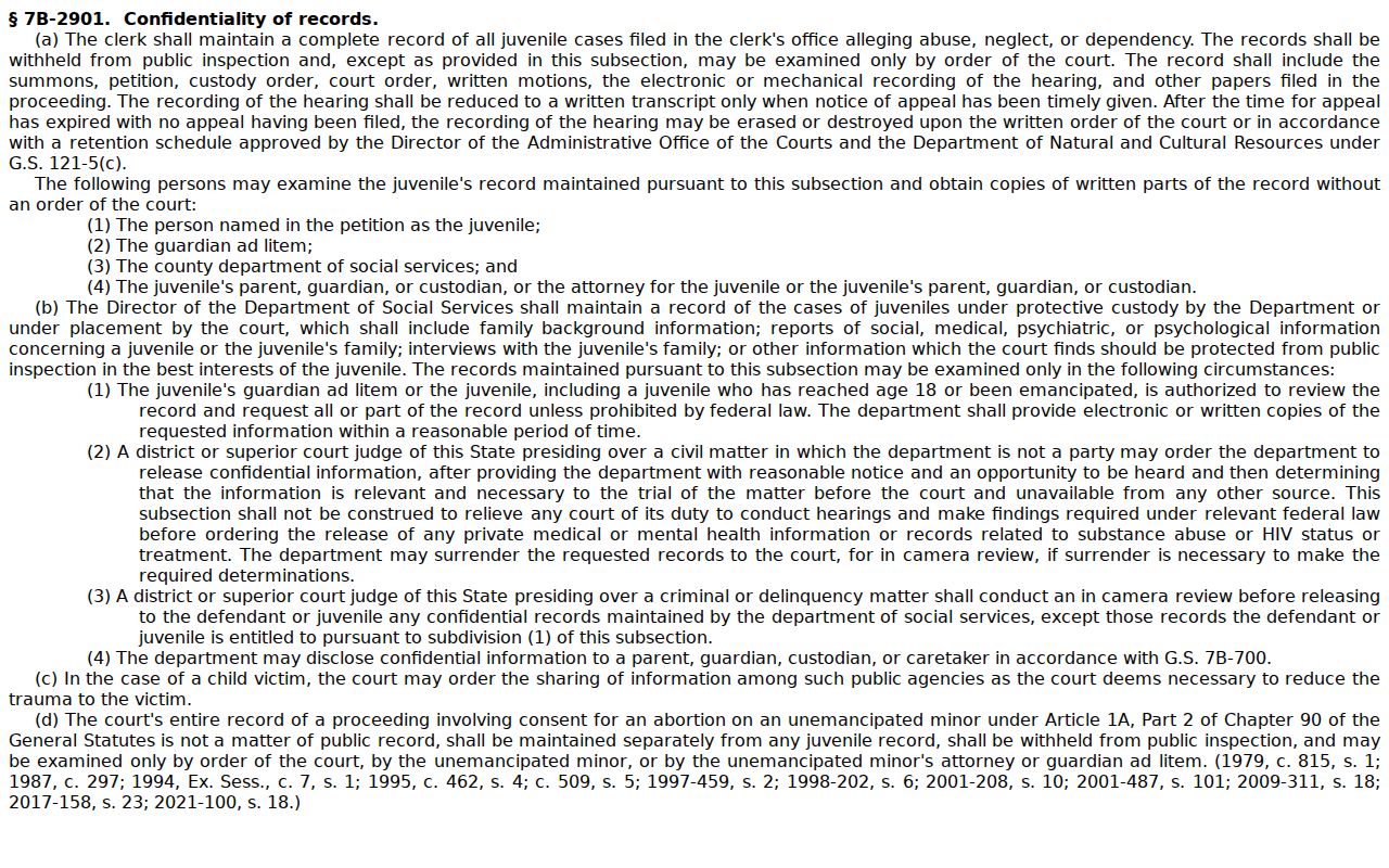 Alexander County criminal docket juvenile record access rule