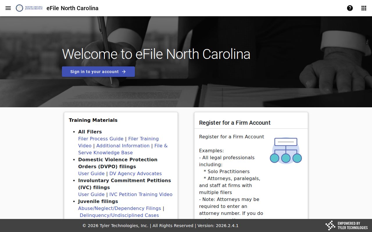 Alexander County traffic court records File and Serve filing system